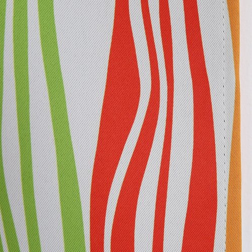 Deconovo Room Darkening Panels Curtains for Bedroom Blackout Curtains Kids Vibrant Waves Grommet Striped Curtains 42 x 95 Inch 2 Panels Red Yellow Green