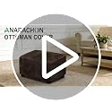 Leather Ottoman Cover - Stretch Slipcover for Square & Rectangular Ottomans, Medium Size with Non-Slip Bottom