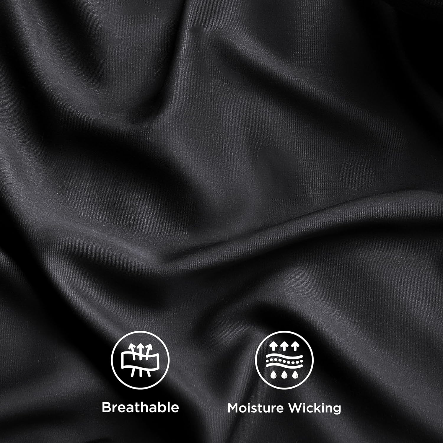Bedsure Cooling Sheets - Twin XL Bamboo Rayon | Breathable, Soft & Luxurious Black Bedding Set