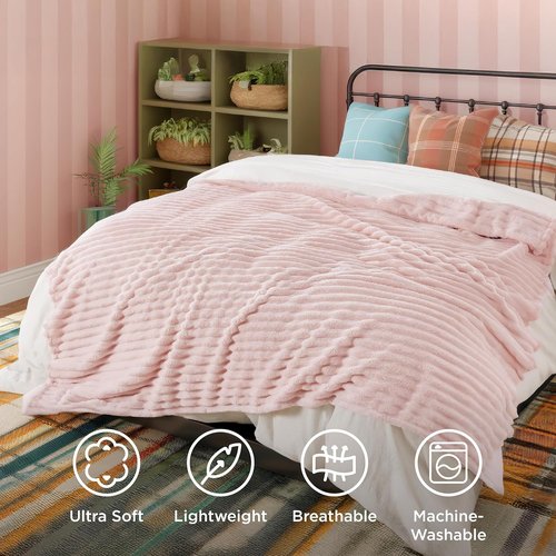 Bedsure GentleSoft California King Blanket - Cozy Crystal Pink Throw, 102x96 Inches for Ultimate Comfort