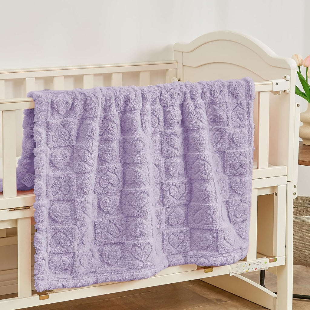 Yurhap Fleece Baby Blanket - Ultra Soft Heart Checkered Design | Cozy 30”x40” Blanket for Infants