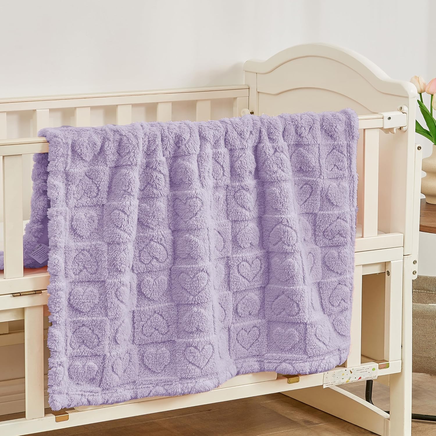 Yurhap Fleece Baby Blanket - Ultra Soft Heart Checkered Design | Cozy 30”x40” Blanket for Infants
