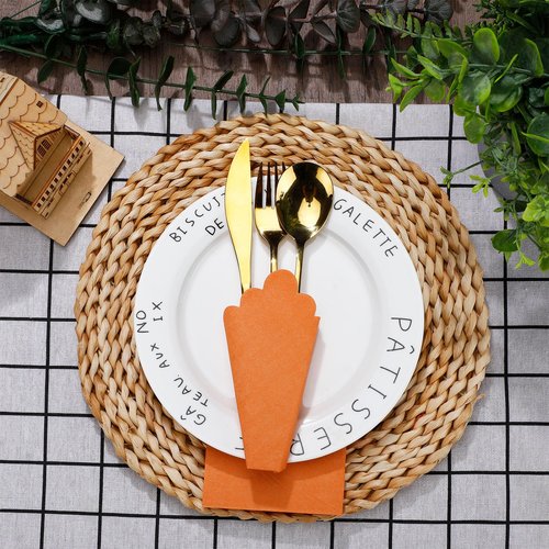 Fuutreo 100 Pcs Scalloped Cocktail Napkins Thick Paper Disposable Party Napkins Beverage Tissue for Wedding Dinner Birthday Supplies, 5 x 5 Inches(Terracotta)