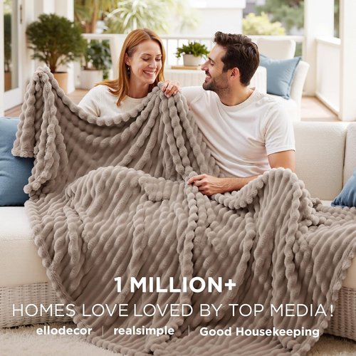 Bedsure GentleSoft Light Brown Fleece Blanket - Cozy 60x80 Inch Throw for Couch and Home Decor