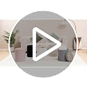 Round Folding Storage Ottoman with Wooden Tray, Boucle Foot Rest Stool
