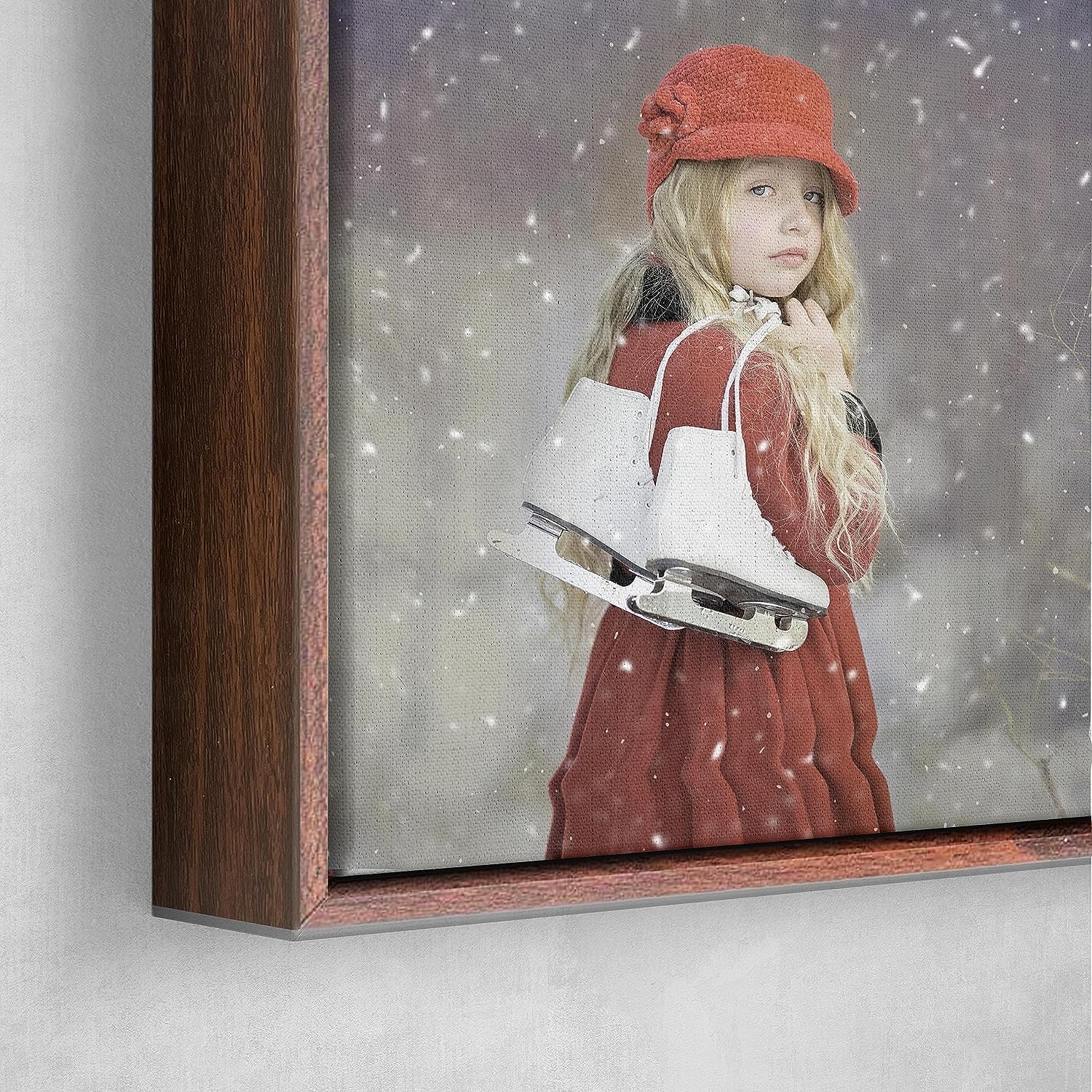 P&L ART Personalized Canvas Prints - Transform Your Photos into Stunning Wall Art | 24x36 Walnut Frame