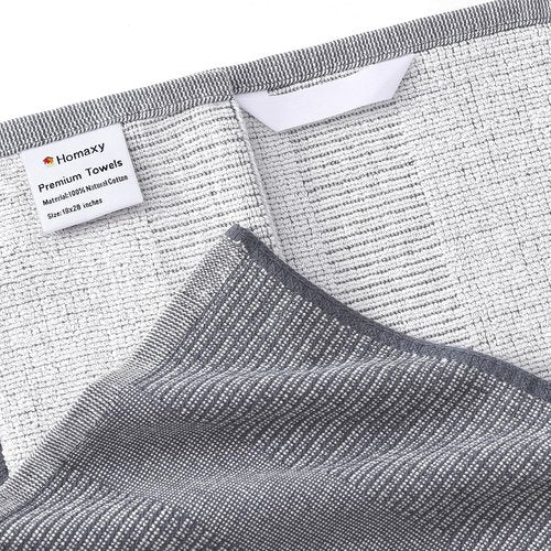 Homaxy Premium Kitchen Towels - Highly Absorbent Cotton Dish Towels | 6-Pack, 18”x28”, Grey
