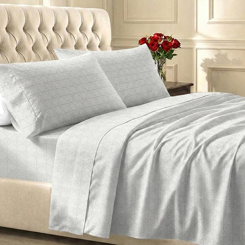 California Design Den Queen Cotton Sheet Set - 400 TC Award-Winning Sateen Finish | Deep Pockets, Cozy Crosshatch Taupish-Sage