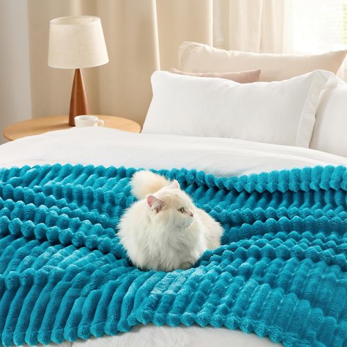 Bedsure GentleSoft Teal California King Blanket - Cozy Soft Fleece Throw, 102x96 Inches