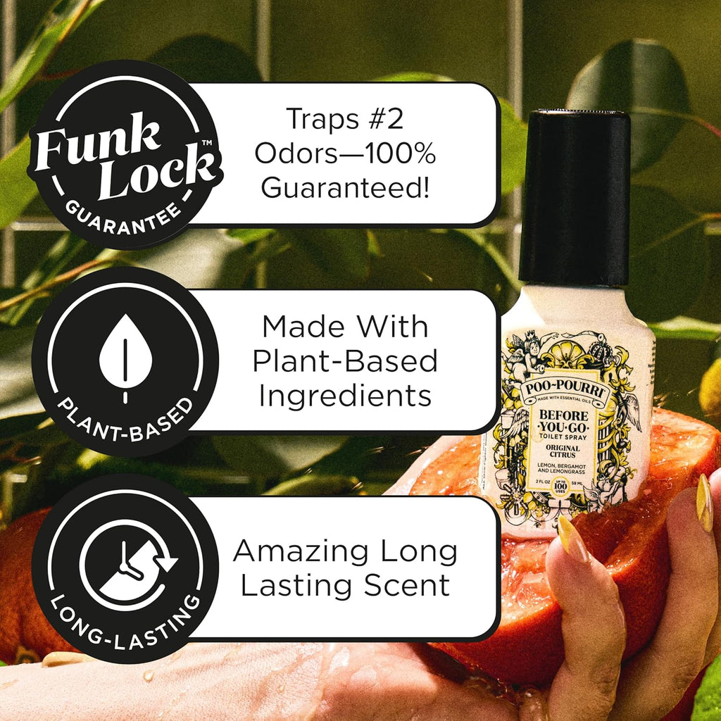 Poo-Pourri Before-You-Go Toilet Spray Bundle - Original Citrus 2 Fl Oz & Travel Size 1 Fl Oz