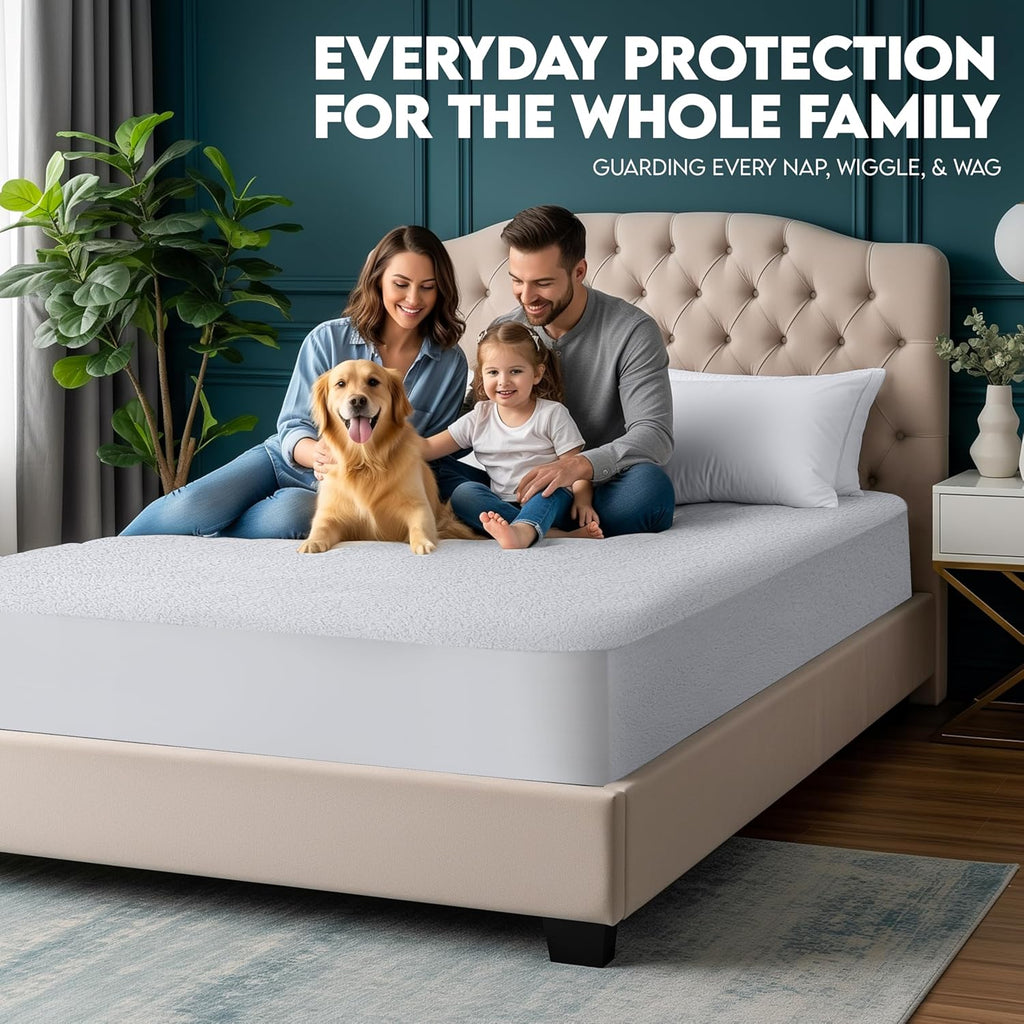 Utopia Bedding Waterproof Mattress Protector - Soft & Breathable Twin Size Terry Cover | Dual-Sided Design