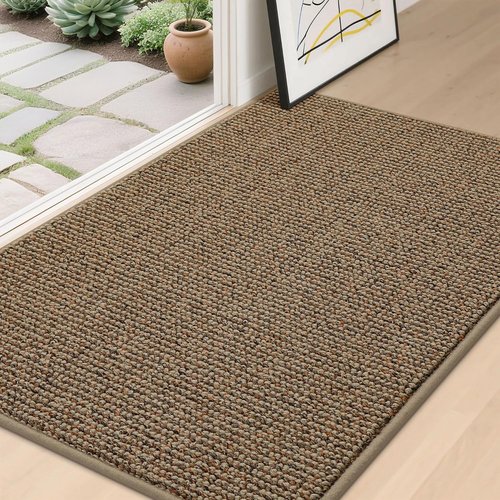 BEQHAUSE Dirt Trapper Door Mat - Non-Slip, Washable, Absorbent | 32" x 48", Beige for Entryway