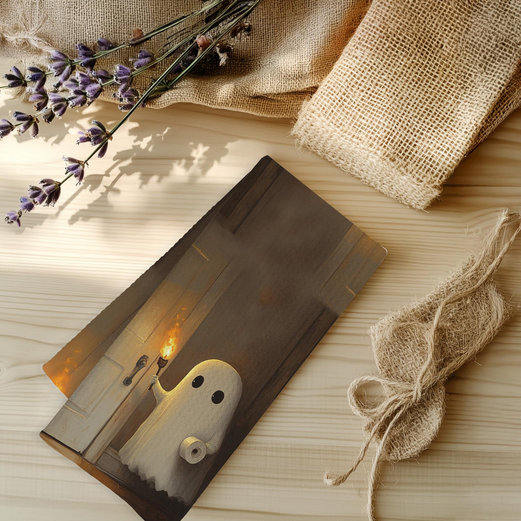 INDAJEDN Funny Ghost Hand Towels for Bathroom, Ghost Halloween Hand Towels for Washroom Toilet, Funny Halloween Bathroom Decor, 16x24 Inch