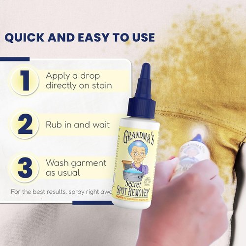 Grandma's Secret Spot Remover Spray - Toxin-Free Fabric Stain Remover for Clothes - 16 oz & 2 oz DuoPack