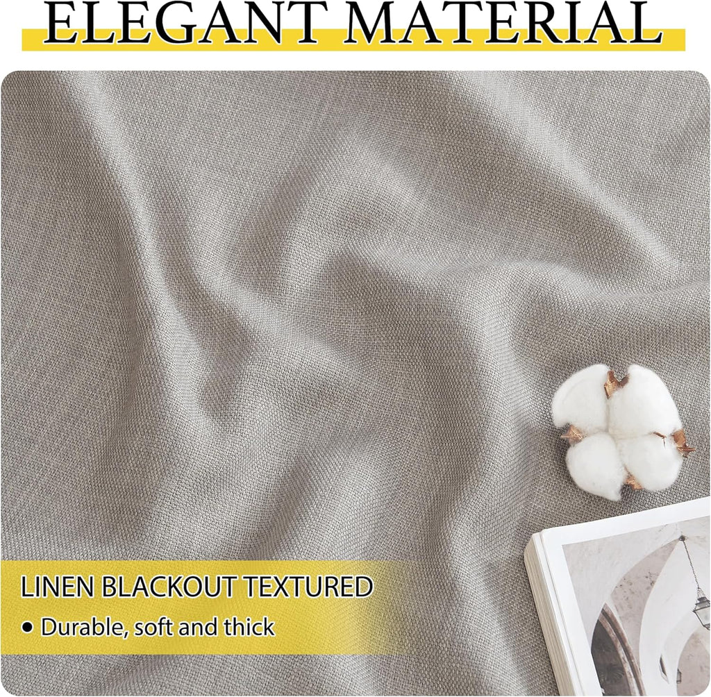 NICETOWN Linen Curtain Valances - Light Blocking Thermal Insulated Window Tiers | Angora, 30" Length, 2 Panels