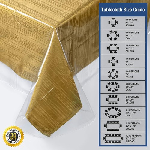 Elaine Karen Clear Plastic Tablecloth 100% Waterproof Table Protector Crystal Clear Plastic Cover for Dining Table Heavy Duty Vinyl, 60" x 120" Rectangle