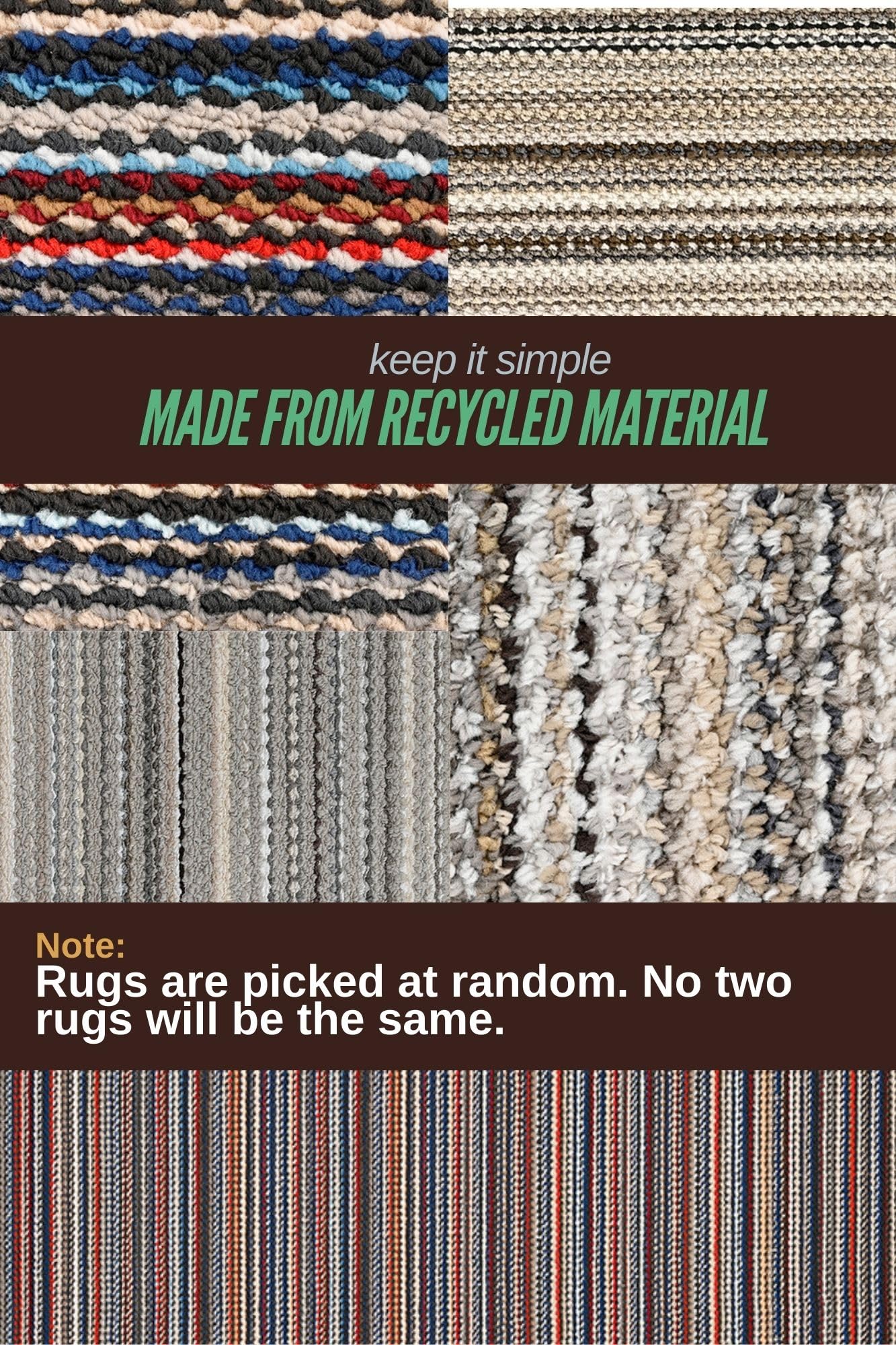 Garland Rug Carnival Stripe Non-Slip Recycled 3' X 12' Multi-Color Area Rug – Modern, Stain-Resistant, Ideal for Living Rooms & High-Traffic Areas