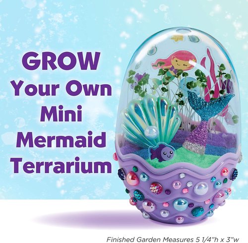 Creativity for Kids Mini Garden - Mermaid Terrarium Kit for Girls | Fun Crafts & Toys (Ages 6+)