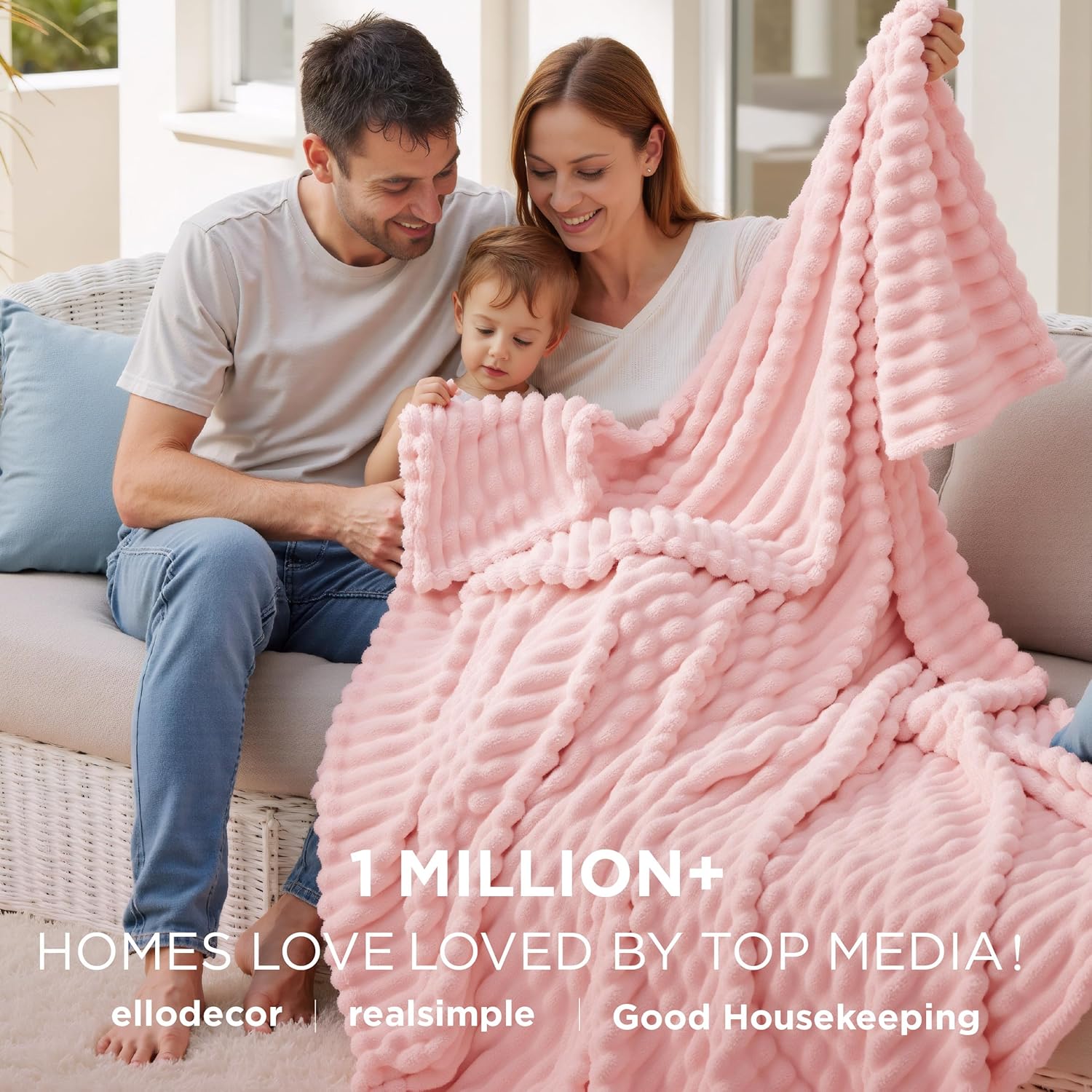 Bedsure GentleSoft Twin Blanket - Super Soft Coral Pink Fleece for Couch | Cozy 60x80 Inches