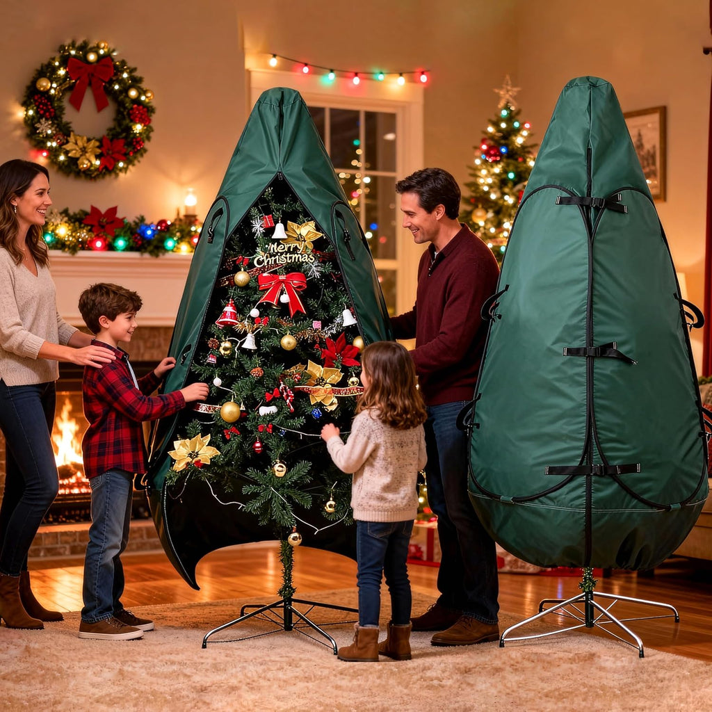 Upright Christmas Tree Bag - 9 Ft Storage Solution for 8-10 Ft Artificial Trees | Durable Cover