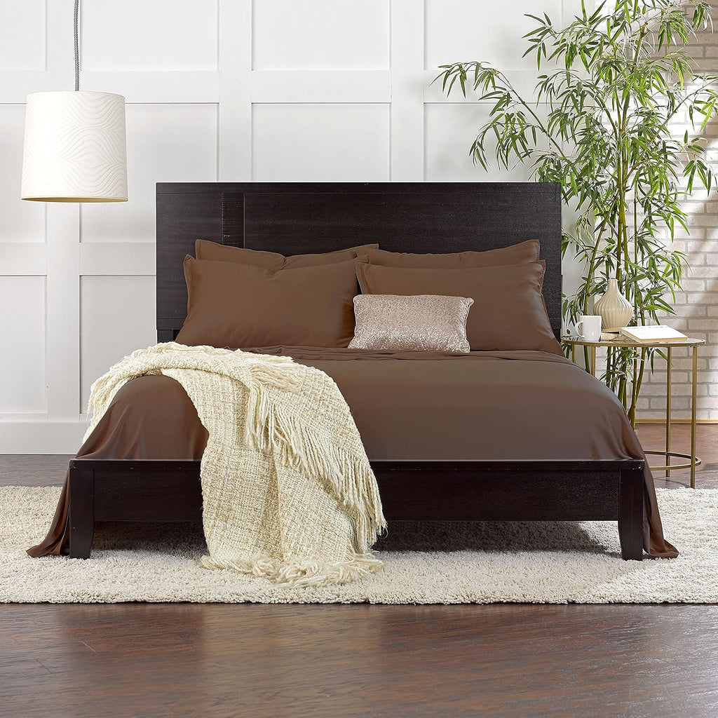 Pure Bamboo California King Sheets - 100% Organic Viscose Bed Sheet Set, Soft & Cooling, Coconut Husk