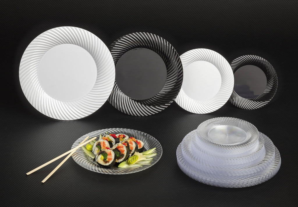 Party Essentials N687021 Swirl Plate, 6 ", Clear (Pack of 420)
