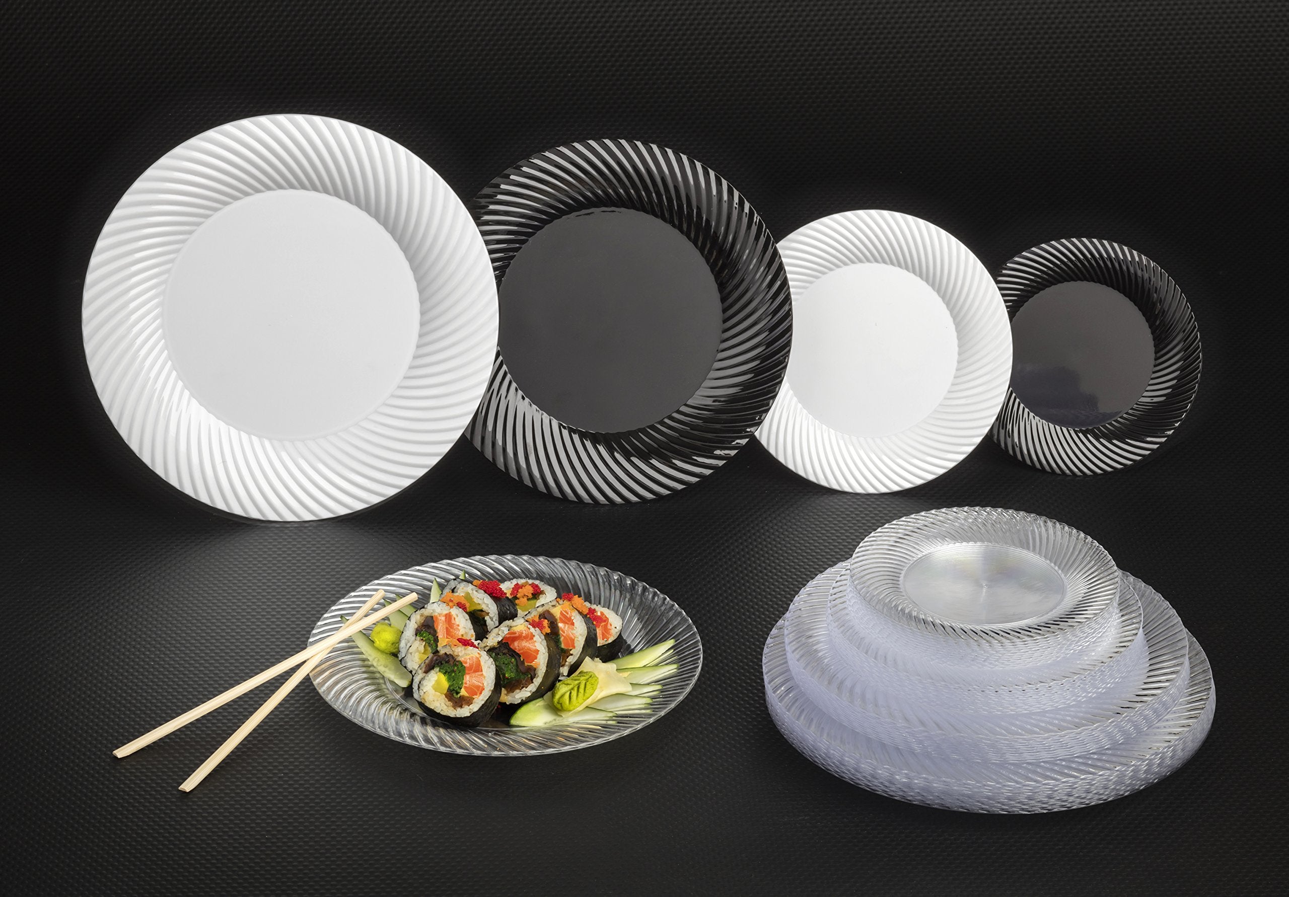 Party Essentials N687021 Swirl Plate, 6 ", Clear (Pack of 420)