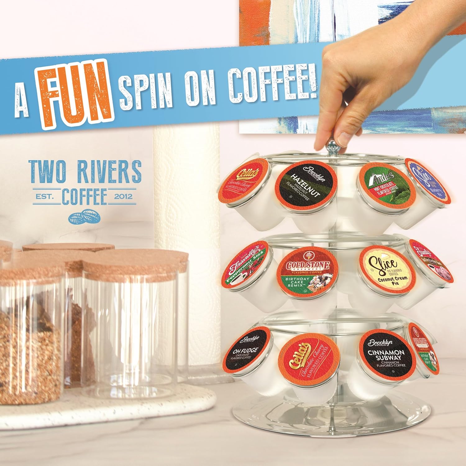 Two Rivers Coffee | Flavored Coffee Pods - Assorted Variety Pack for Keurig K-Cup Brewers, 40 Count