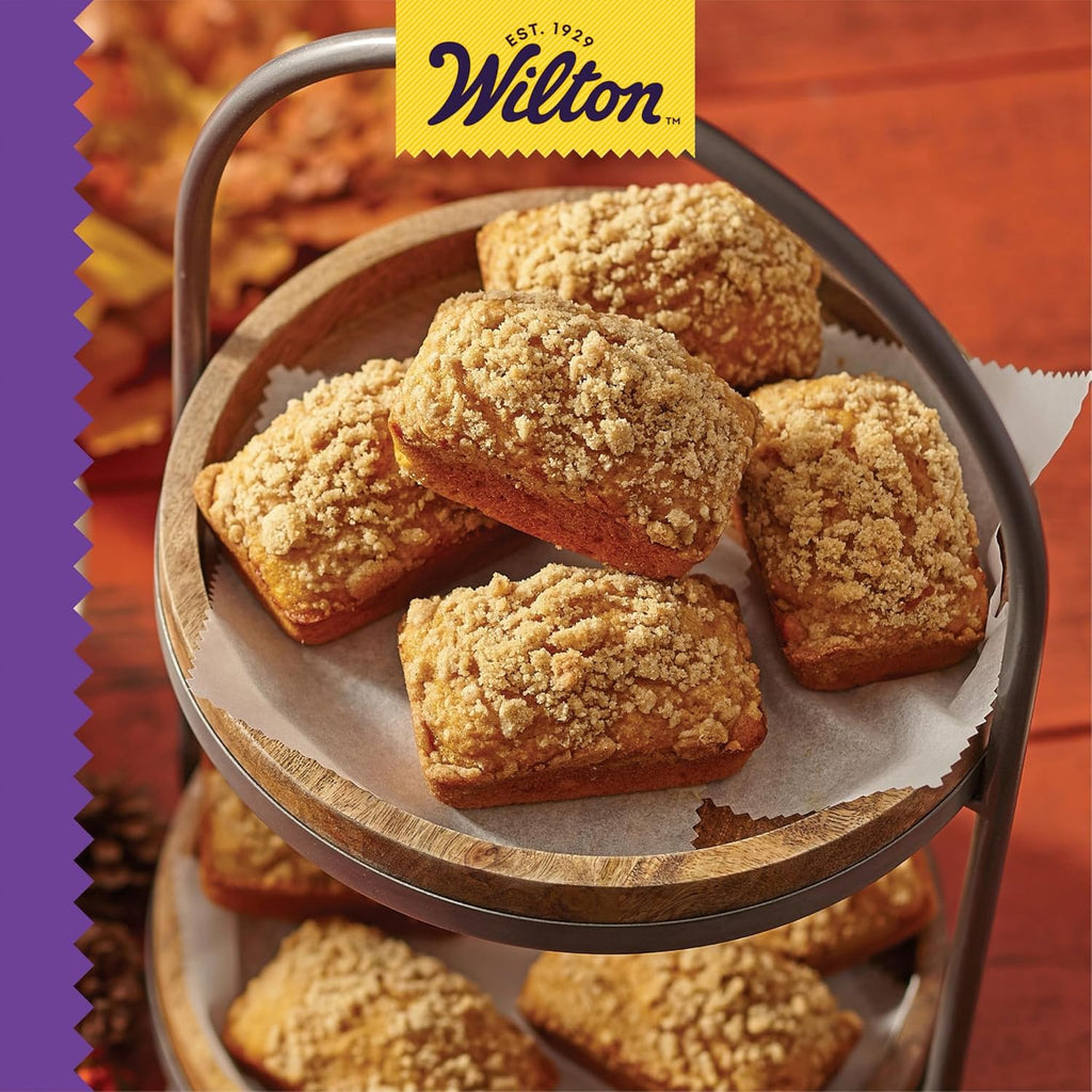 Wilton Gold Non-Stick Mini Loaf Bakeware Pan - Perfect for Banana Breads & Cakes - 15 x 10 x 1.6 Inch, 8 Cavity - PFAS-Free