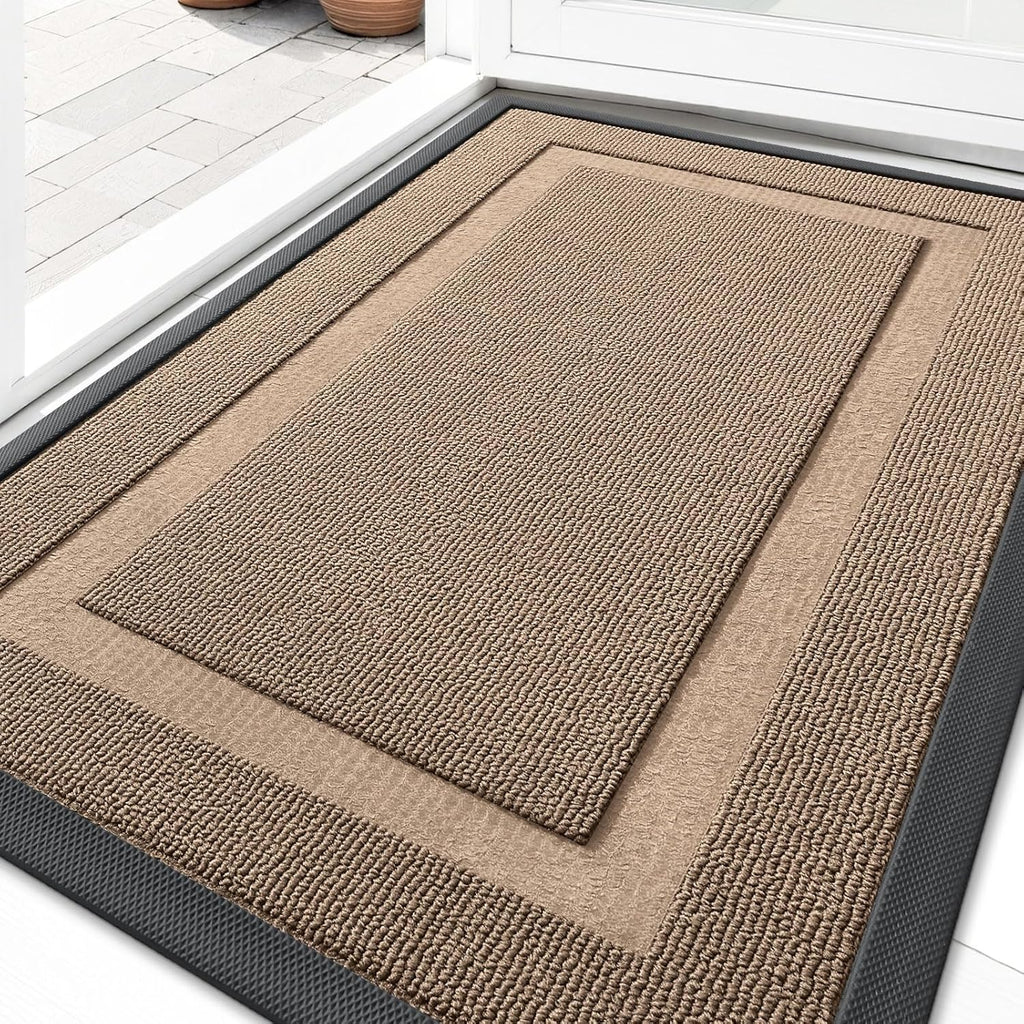 OLANLY Waterproof Front Door Mat - All-Season Indoor/Outdoor Doormat, Easy Clean, 33x21, Mocha