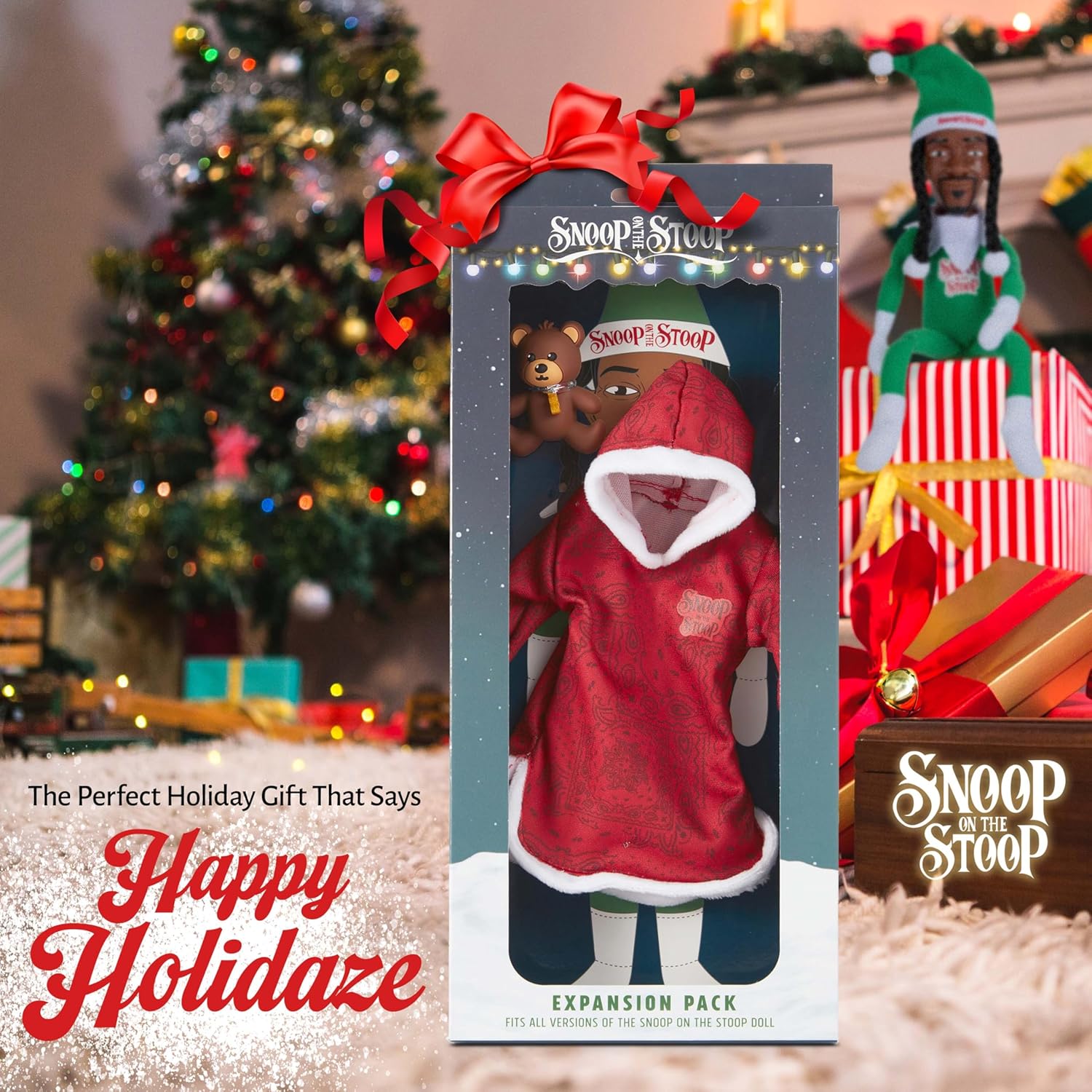 Snoop Dogg Pajama Expansion Pack - Red Robe with Teddy Bear for Cozy Nights | Perfect Secret Santa Gift