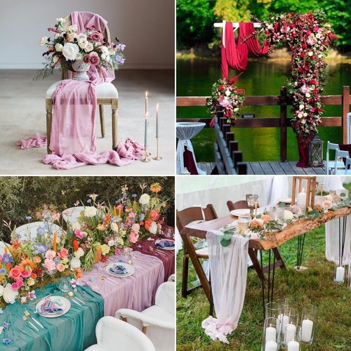 30 Pcs Royal Blue 10FT Cheesecloth Table Runner 23"x120" Romantic Cheese Cloth Table Runners Rustic Sheer Runner Boho Gauze Table Runner for Wedding Arch Bridal Baby Shower Birthday Party Garden Décor