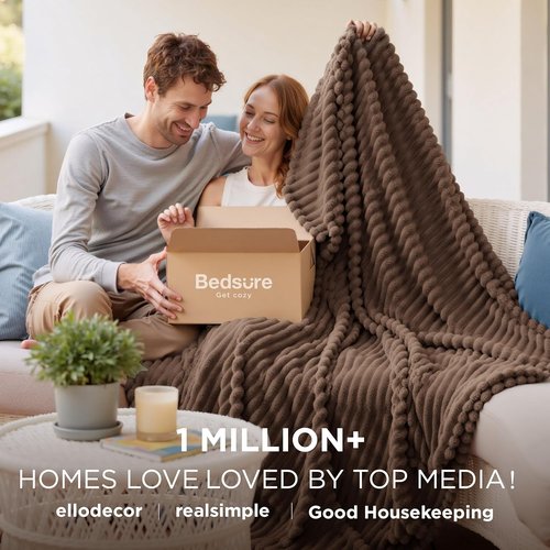 Bedsure GentleSoft Twin XL Blanket - Cozy Brown Fleece Throw for Women | Perfect Birthday Gift, 66x90 Inches