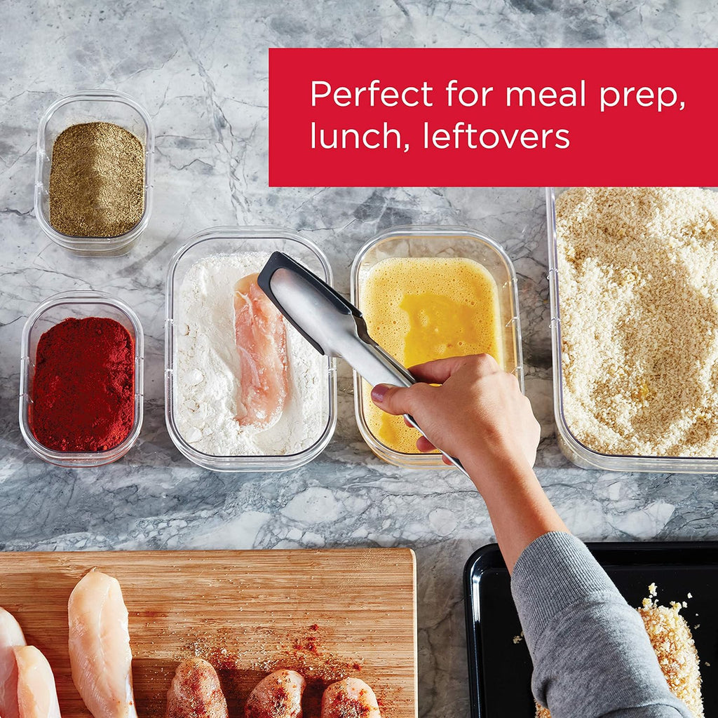 Rubbermaid Brilliance Food Storage Containers Set - BPA Free, Includes 2 (9.6 Cup) & 5 (1.3 Cup)
