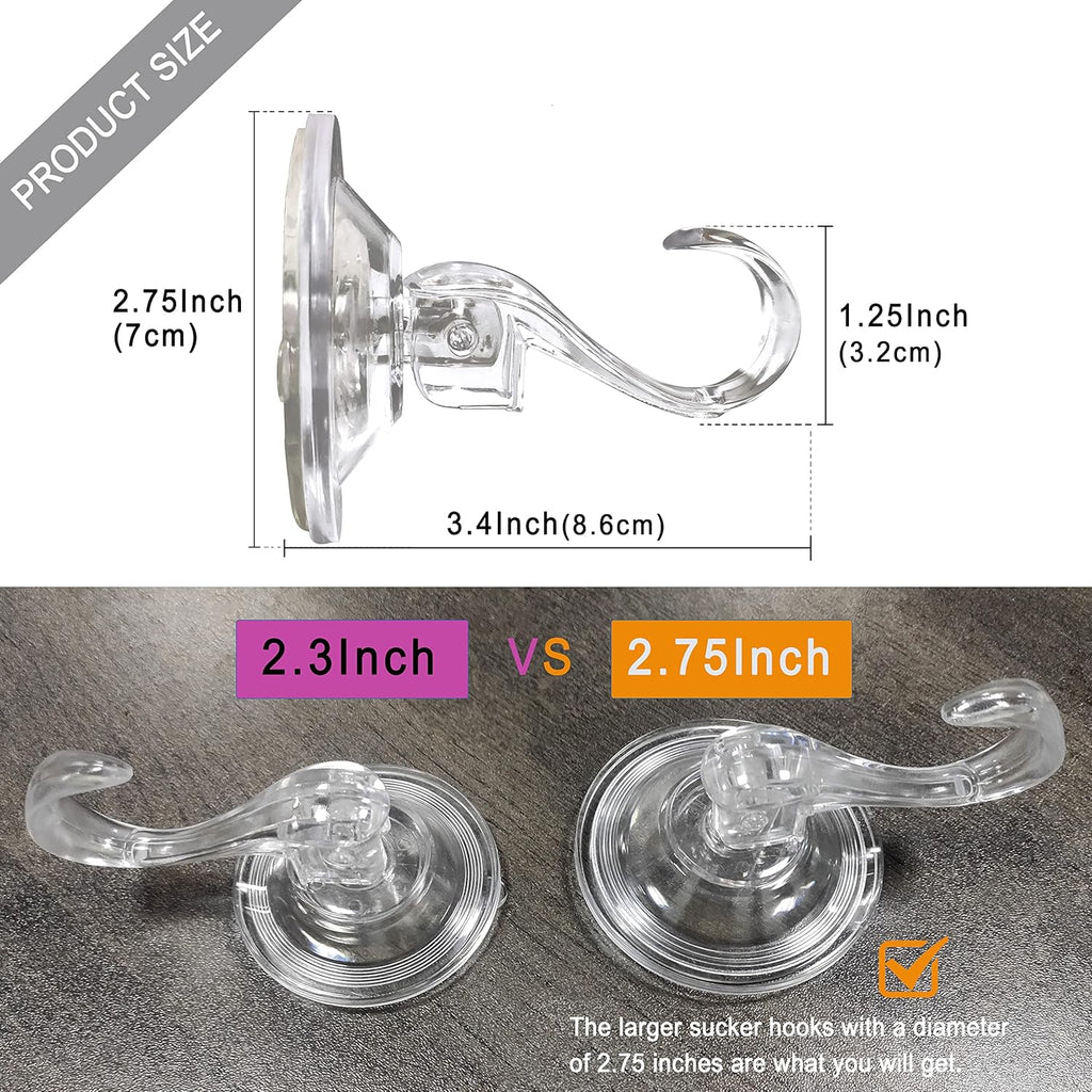 Skiennix Suction Cup Wreath Hanger - Heavy-Duty Clear Hooks for Windows & Smooth Surfaces | 2-Pack