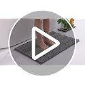 OLANLY Striped Chenille Bath Rug 30x20 Grey Absorbent Rubber Backing