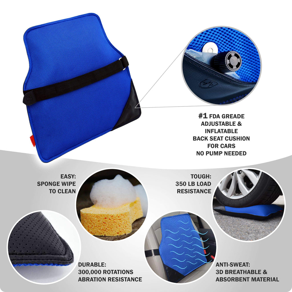 AJUVIA JazzRX 3-in-1 Back Support Office Chair Cushion for Immediate Pain Relief, Air-Cell Technology Orthopedic Lumbar Pillow for Car Seat