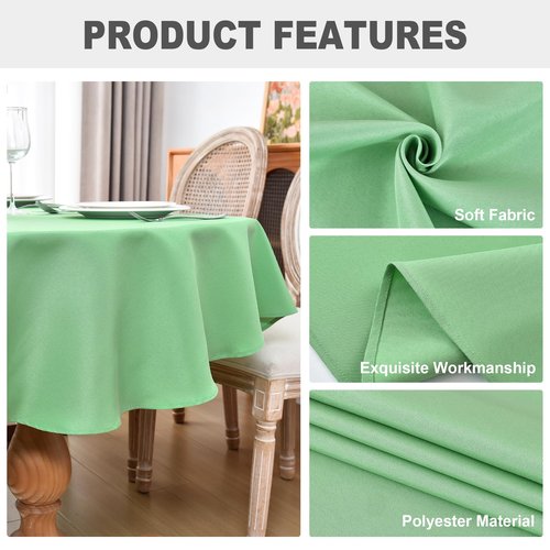 Oval Tablecloth 60 x 84 Inch Washable Polyester Table Cloth Solid Sage Green Heavy Duty Fabric Table Cover Daily Use for Dining Home Kitchen Party Wedding