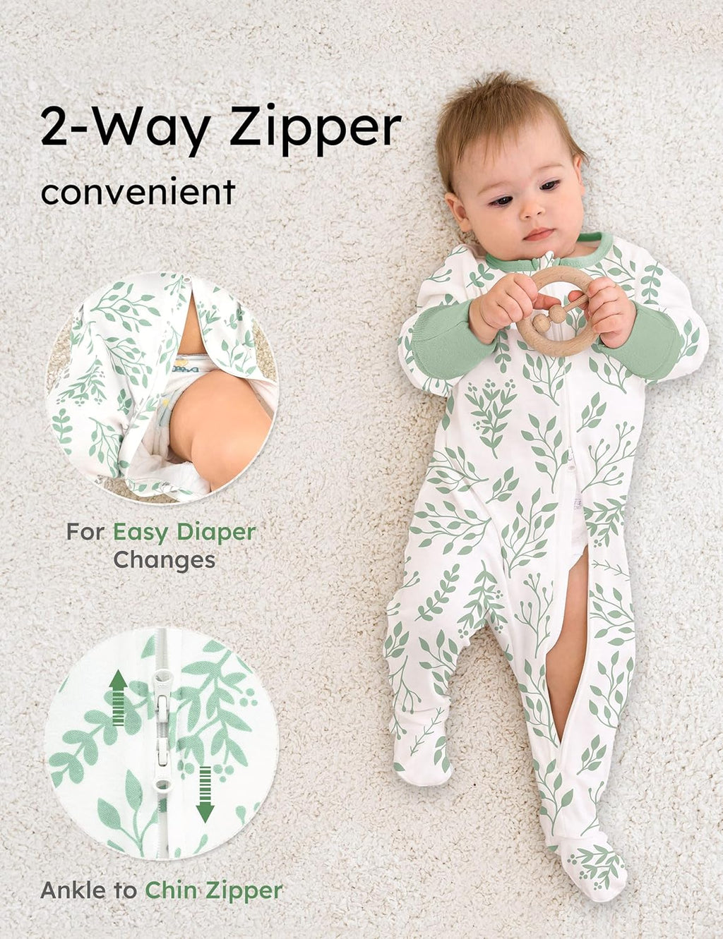 Yoofoss 100% Organic Baby Sleep Sack 0-6 Months & Baby Clothes Set 0-3 Months | Soft & Safe