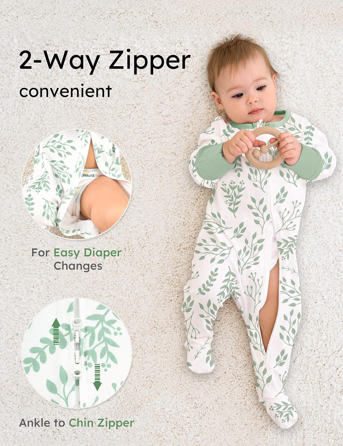 Yoofoss 100% Organic Baby Sleep Sack 0-6 Months & Baby Clothes Set 0-3 Months | Soft & Safe