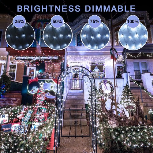 JMEXSUSS 360 LED Net Christmas Lights - Waterproof Connectable 12ft x 5ft Mesh Light with Remote & 8 Modes