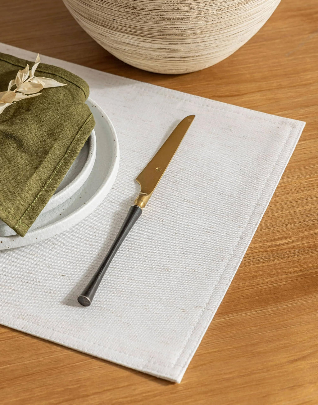 Placidy Rectangular Cloth Place Mats for Dining Tables Set of 12 Washable Water Repellent Non Slip Durable Linen Placemats Table Protective 12x18 Inch