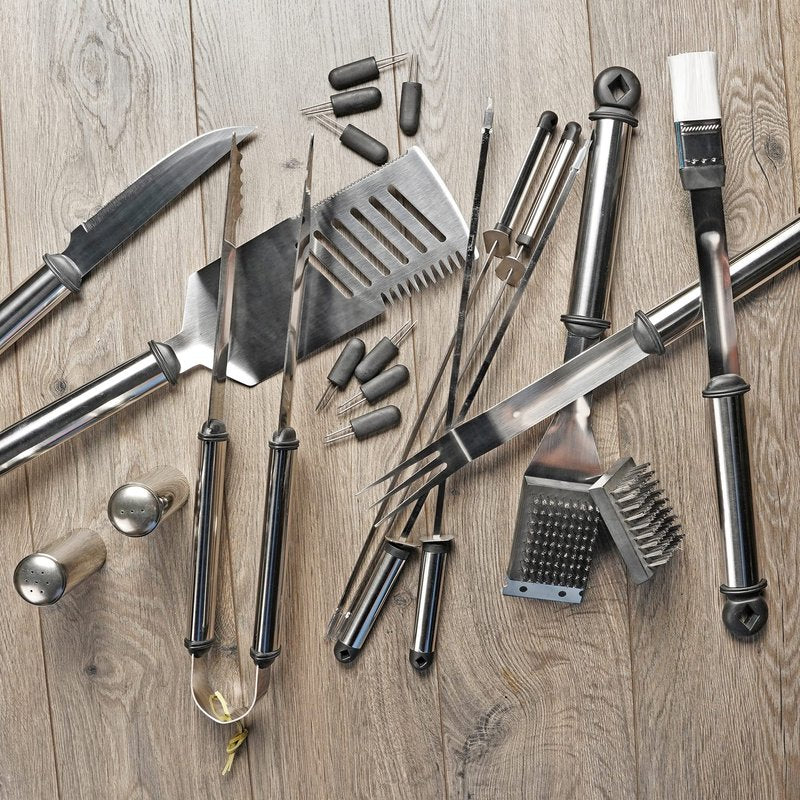 Mr. Bar-B-Q 02066Y Silver Prestige 21-Piece Tool Set In Case