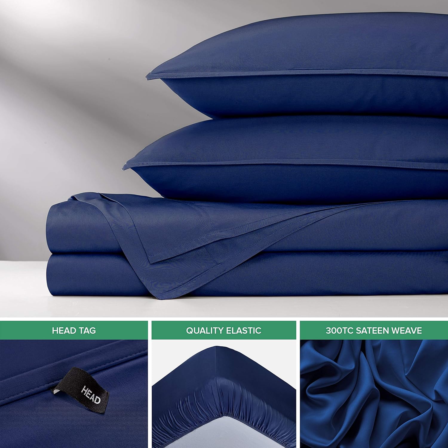 Pure Bamboo California King Sheets - 100% Organic Viscose Bed Set, Soft & Cooling, Cobalt Blue