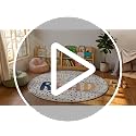 4 ft Round Boho Classroom Rug, Non-Slip Soft Reading Corner Carpet