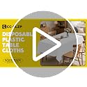 CC-SLZP 3 Pack Red Round Plastic Tablecloths 84 Inch Waterproof Disposable