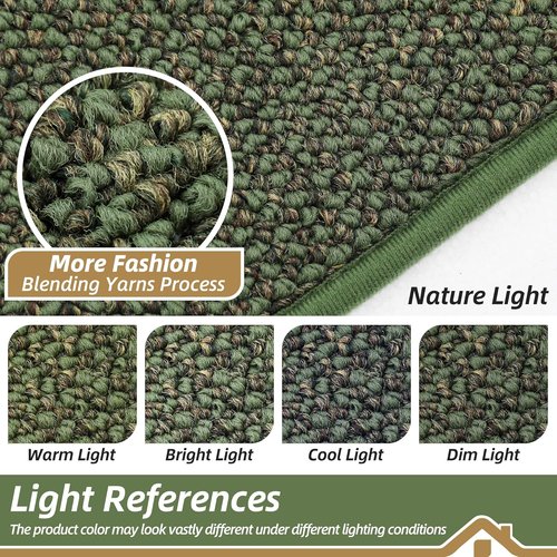 BEQHAUSE Dirt Trapper Door Mat - Non-Slip, Washable, Dirt Resistant | 20" x 32", Green Entryway Mat