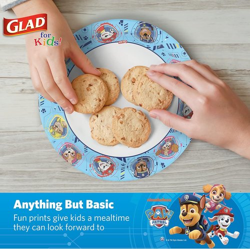 Glad for Kids Paw Patrol Paper Plates - Heavy Duty, Soak Proof, 8.5 Inch, Blue | 20 Count for Parties & Everyday Meals
