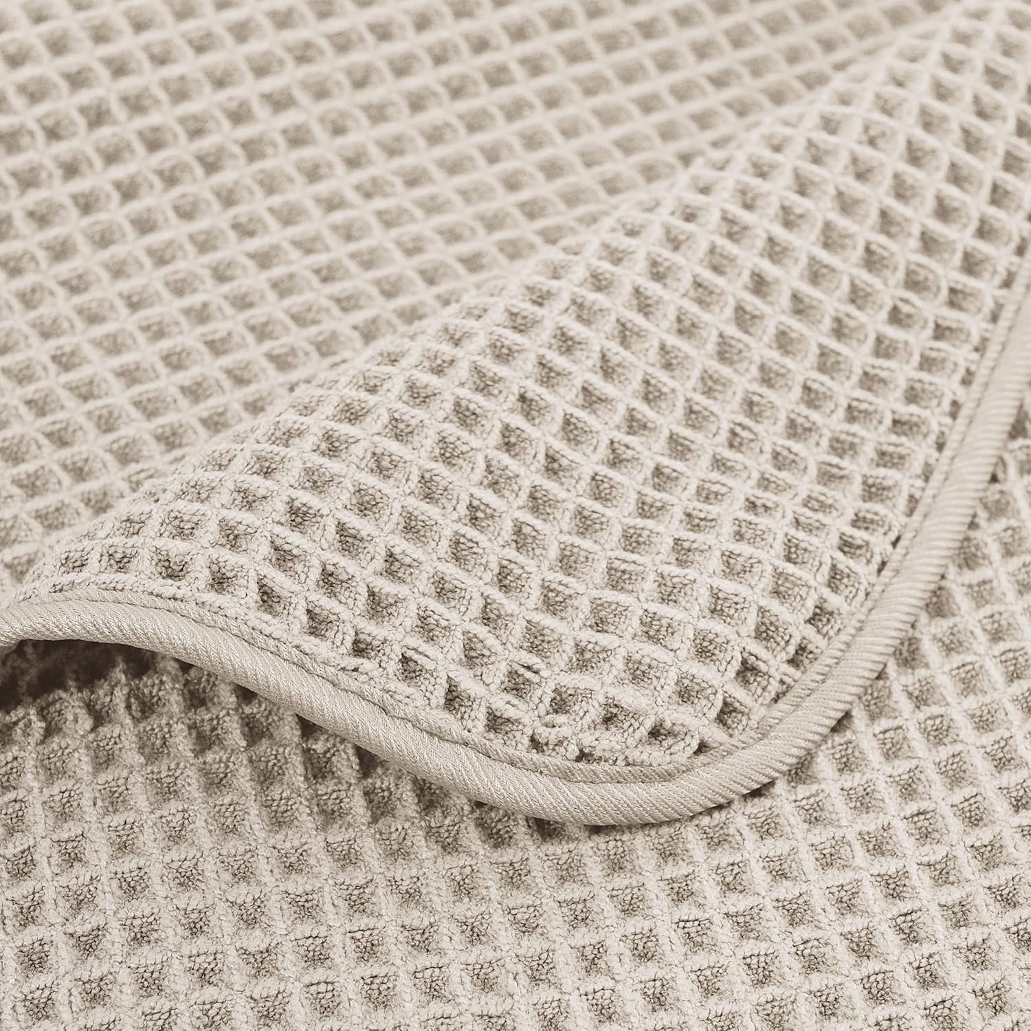 POLYTE Microfiber Bath Towels - Oversize Quick Dry & Lint Free, 60 x 30 in, 4 Pack | Waffle Weave