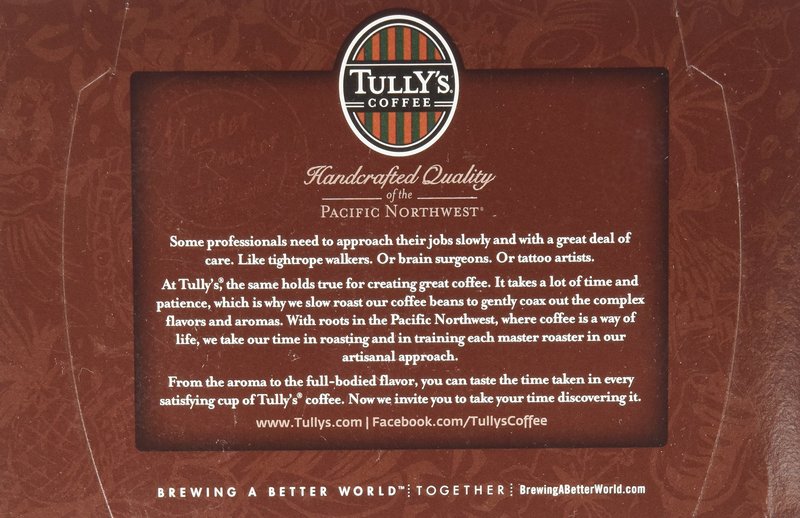 Tully's Coffee Hawaiian Blend 12 KCups 4.8 Oz